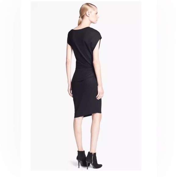 Helmut Lang Wool Asymmetrical Ruched Side Dress Size S - Picture 2 of 7
